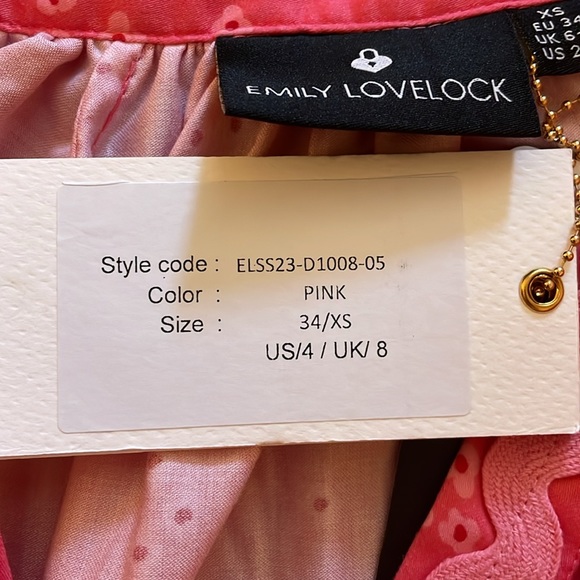 Emily Lovelock women’s Desss. Pink. Size XS/4 M/8. NWT - Picture 4 of 6